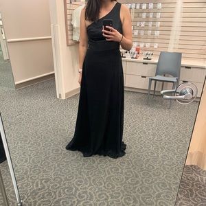 One-Shoulder Crepe-Back Satin Bridesmaid Dress